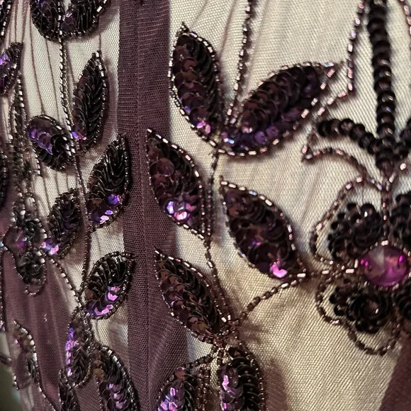 Adrianna Papell Purple Sequin Maxi Gown - Picture 5 of 9